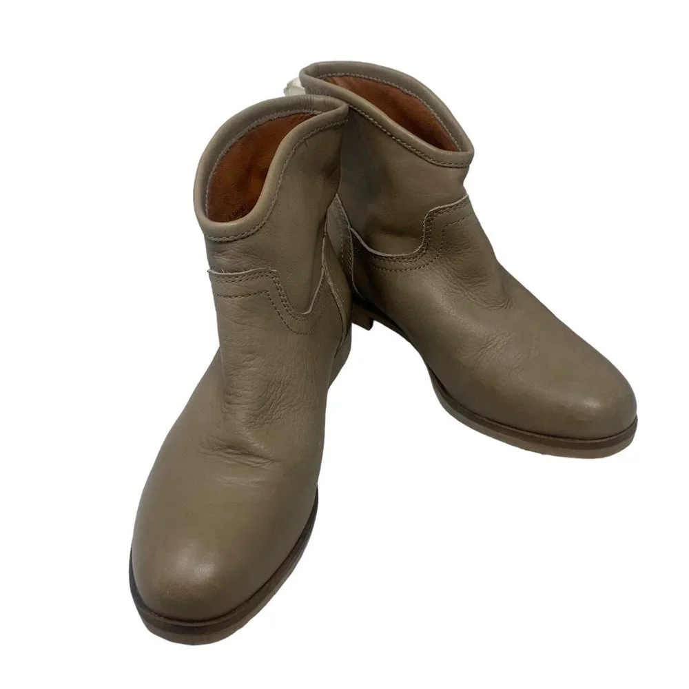 LUCKY BRAND Garmann Taupe Leather Pull‎ On Booties
